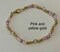 Rose Gold, pink, and gold beaded bracelet product 3